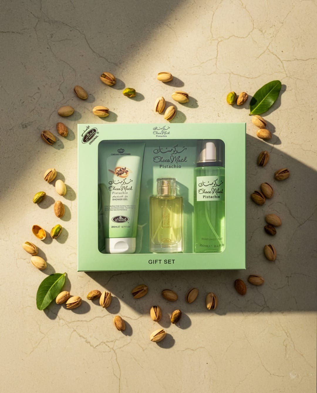 Al Rehab Choco Musk Pistachio Perfume Gift Set