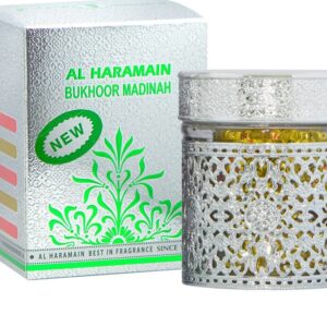 Al Haramain Bukhoor Madinah, a 100-gram Arabian incense oudh.