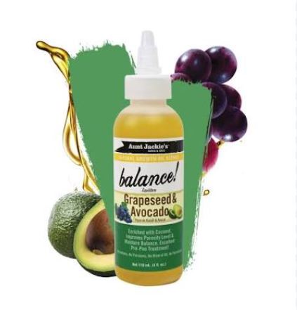 Aunt Jackie's Natural Growth Oil Blends Balance! Grapeseed & Avocado Oil - 4oz (118ml) Bulk Wholesale