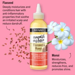 Aunt Jackie's Natural Growth Oil Blends Nourish My Hair Flaxseed & Monoi Oil - 4oz (118ml) Bulk Wholesale