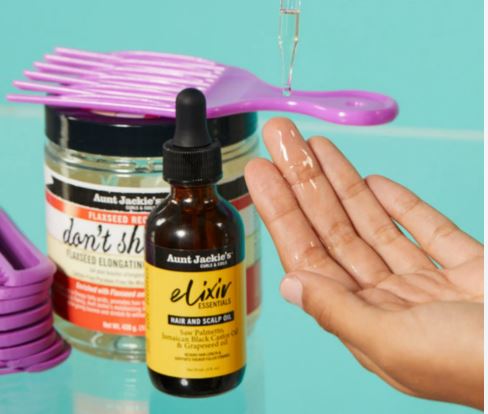 Aunt Jackie's Elixir Essentials Saw Palmetto, Jamaican Black Castor Oil & Grapeseed Oil Hair & Scalp Oil - 2oz (59ml) Bulk Wholesale