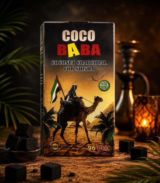 Wholesale Shisha Charcoal – COCO BABA 96 pieces per pack 1KG Carton