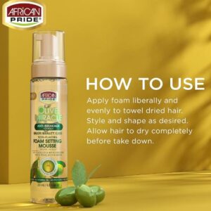African Pride Olive Miracle Anti-Breakage Foam Setting Mousse (8.5 fl oz / 251ml) – Wholesale & Bulk Export