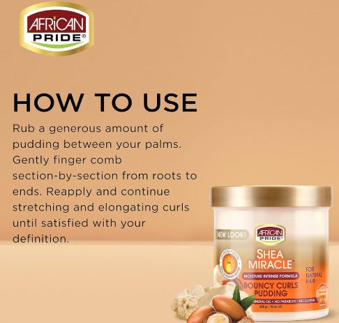 African Pride Shea Miracle Bouncy Curls Pudding (15 oz / 425g) – Wholesale & Bulk Export