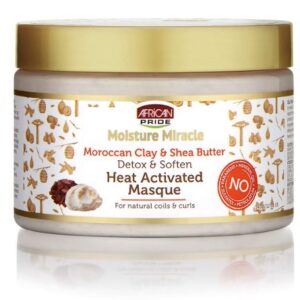 African Pride Moisture Miracle Moroccan Clay & Shea Butter Detox & Soften Heat Activated Masque (12 oz / 340g) – Wholesale & Bulk Export