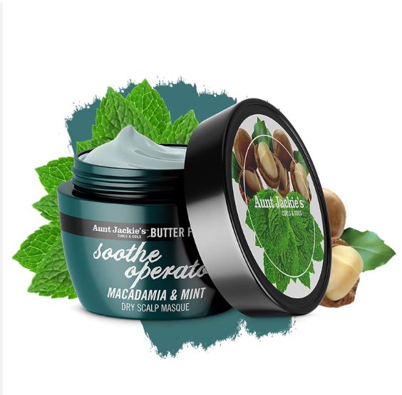 Aunt Jackie's Butter Fusions Soothe Operator Macadamia & Mint Dry Scalp Conditioning Masque - 8oz (227g) Bulk Wholesale