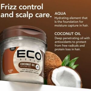 Eco Style Coconut Oil Professional Styling Gel - Max Hold 10 (8oz / 236ml) Bulk Wholesale