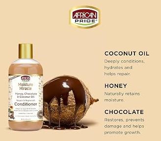 African Pride Moisture Miracle Honey, Chocolate & Coconut Oil Repair & Replenish Conditioner (12 oz / 355ml) – Wholesale & Bulk Export