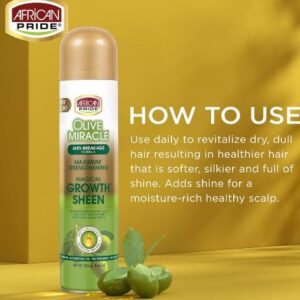 African Pride Olive Miracle Anti-Breakage Growth Sheen Spray (13.5 oz / 382g) – Wholesale & Bulk Export
